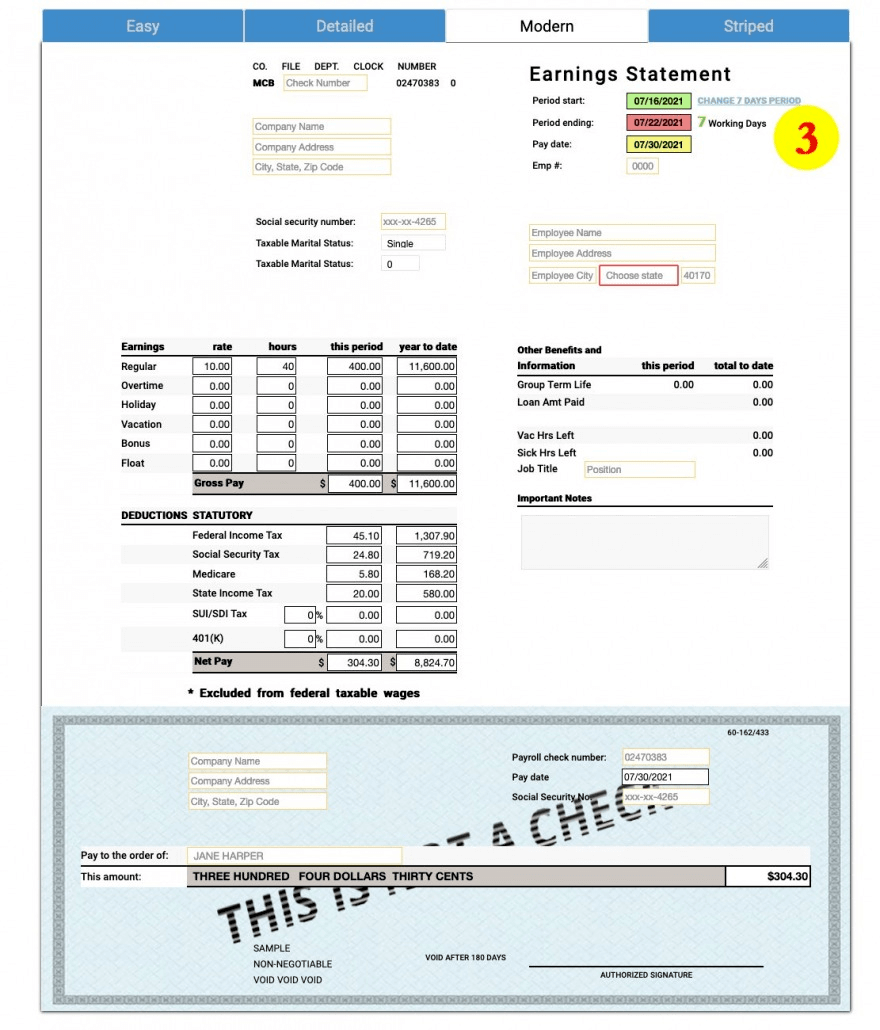 Use our template to calculate your paystub