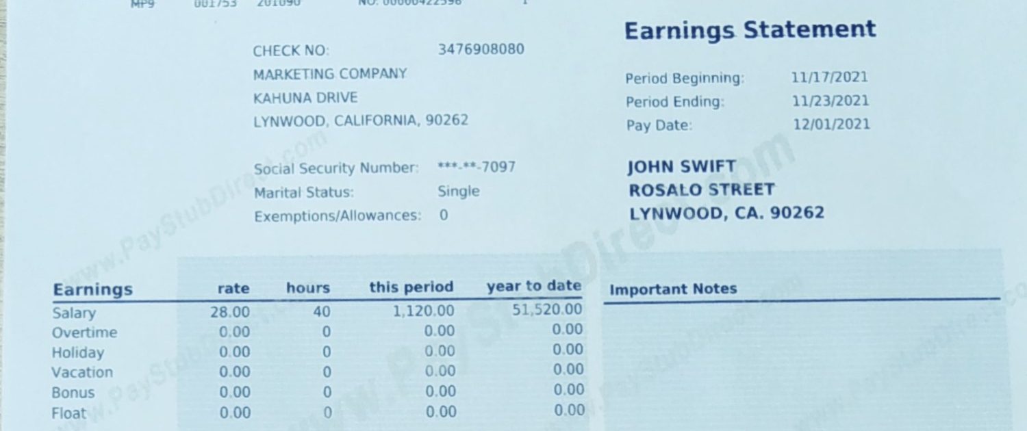 What Does Ytd Mean On A Pay Stub Paystub Direct