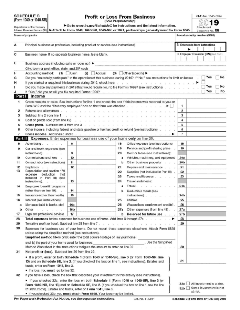 What is Schedule C? And Who Has to File It? Form 1040